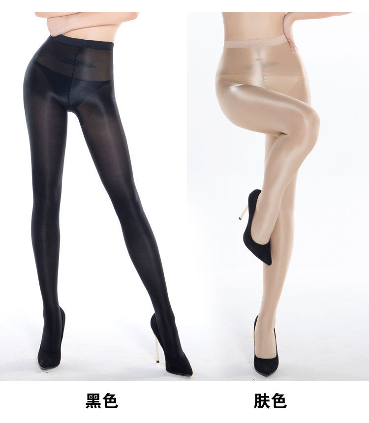 Meia-Calça Modeladora Brilhante 70D Feminina Acetinada para Dança e Festas