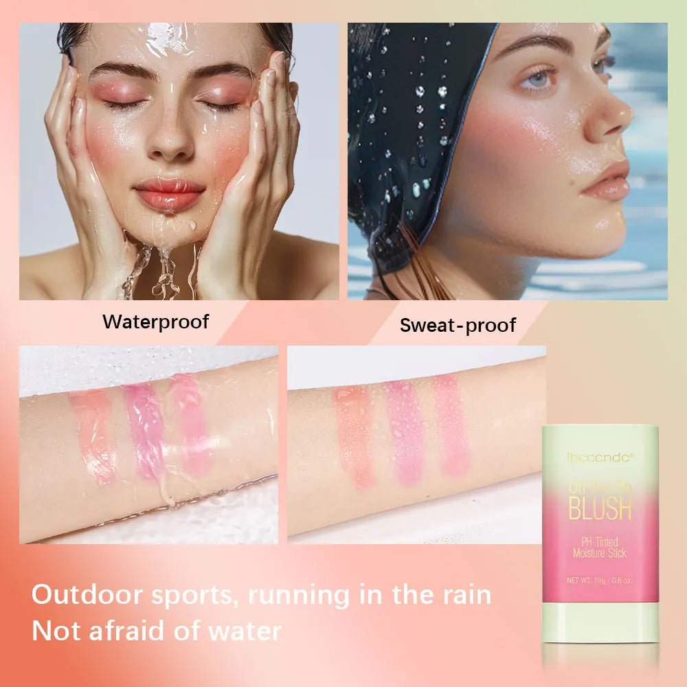 Blush Stick 3 em 1 que Muda de Cor com a Temperatura para Bochecha Lábios e Contorno 19g