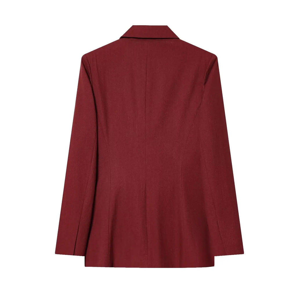 Women's Office Blazer & Wide Leg Pants Suit – Elegant 2-Piece Power Set