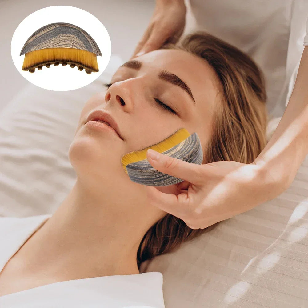 Escova de Drenagem Linfática Facial Modeladora para Queixo e Contorno do Rosto