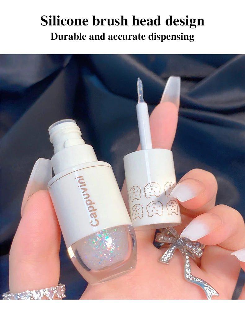 Sombra Líquida Perlada com Glitter e Brilho Intenso Waterproof Longa Duração 6 Cores
