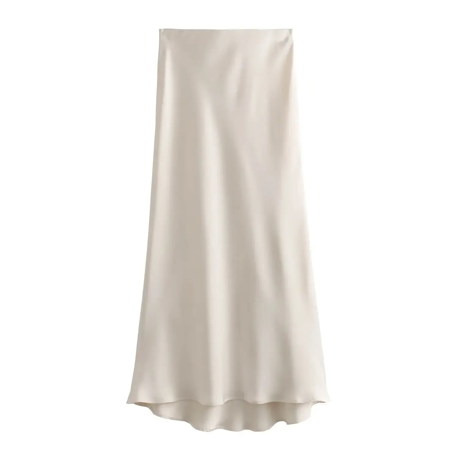 Women's Satin Midi Skirt | High Waist A-Line Elegant Skirt | Office & Casual All Season