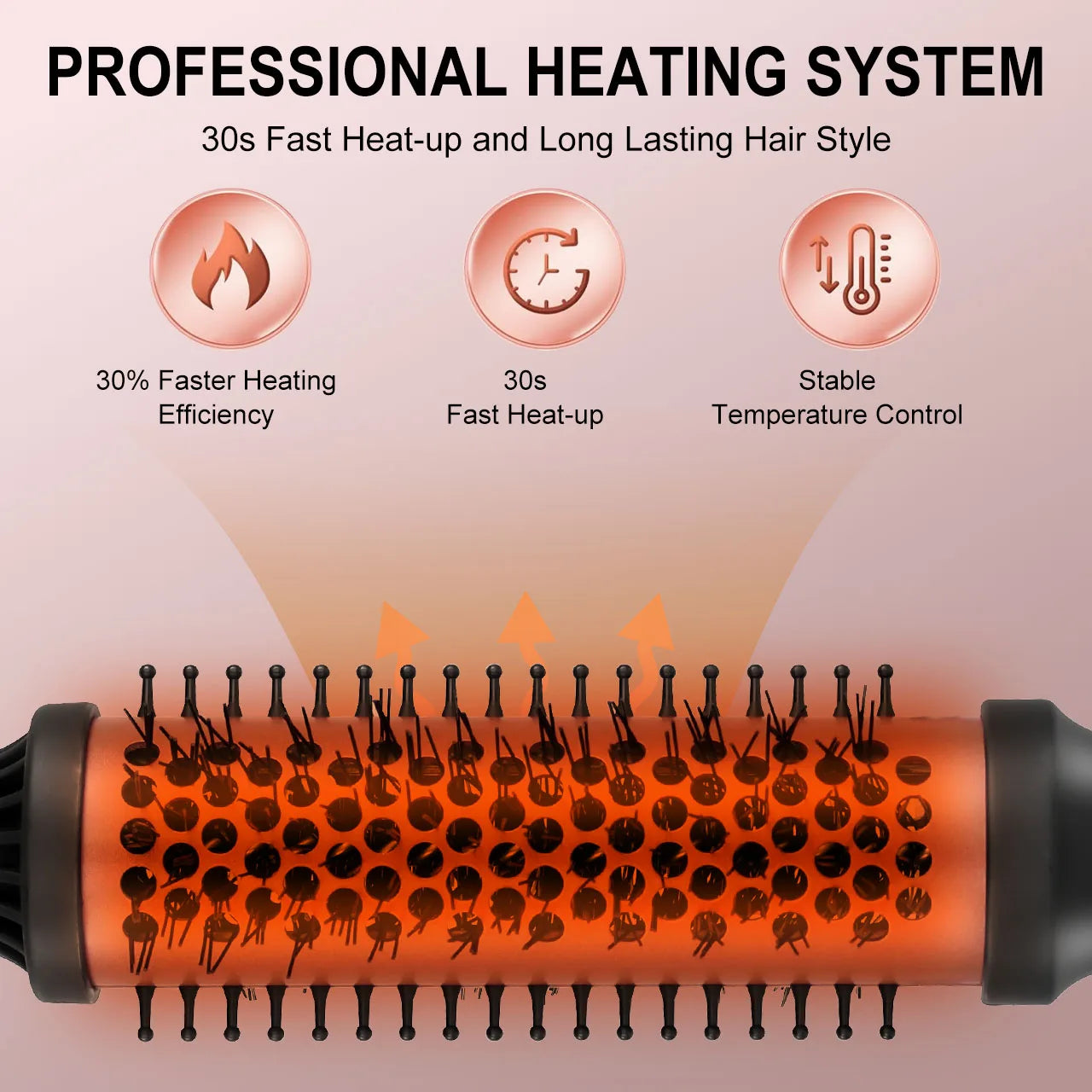 Escova Elétrica Modeladora de Cachos com Pente Térmico até 160°C para Cabelos Curtos e Longos