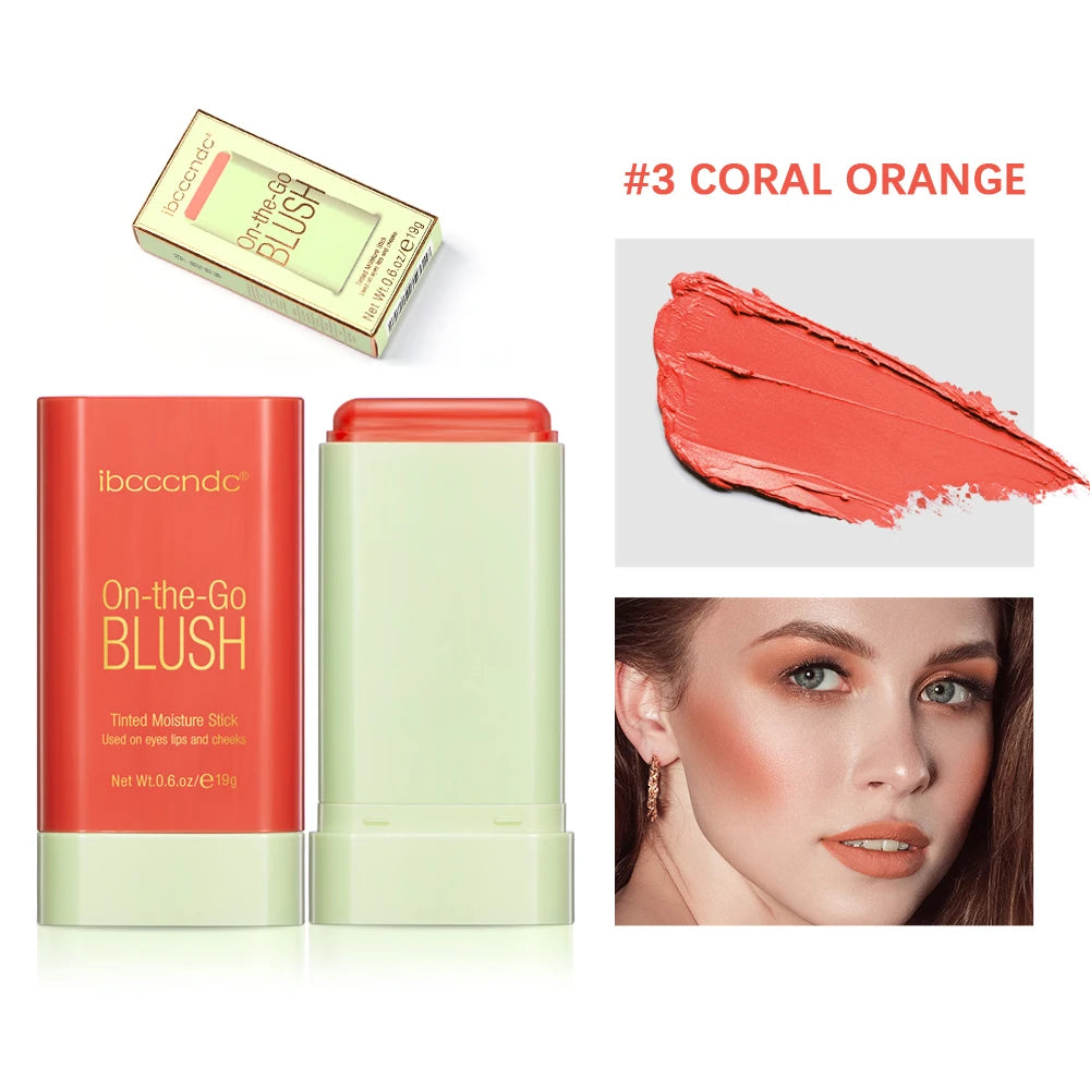Blush Stick Cremoso Waterproof com Alta Pigmentação e Longa Duração 7 Tons Ilumina e Colore