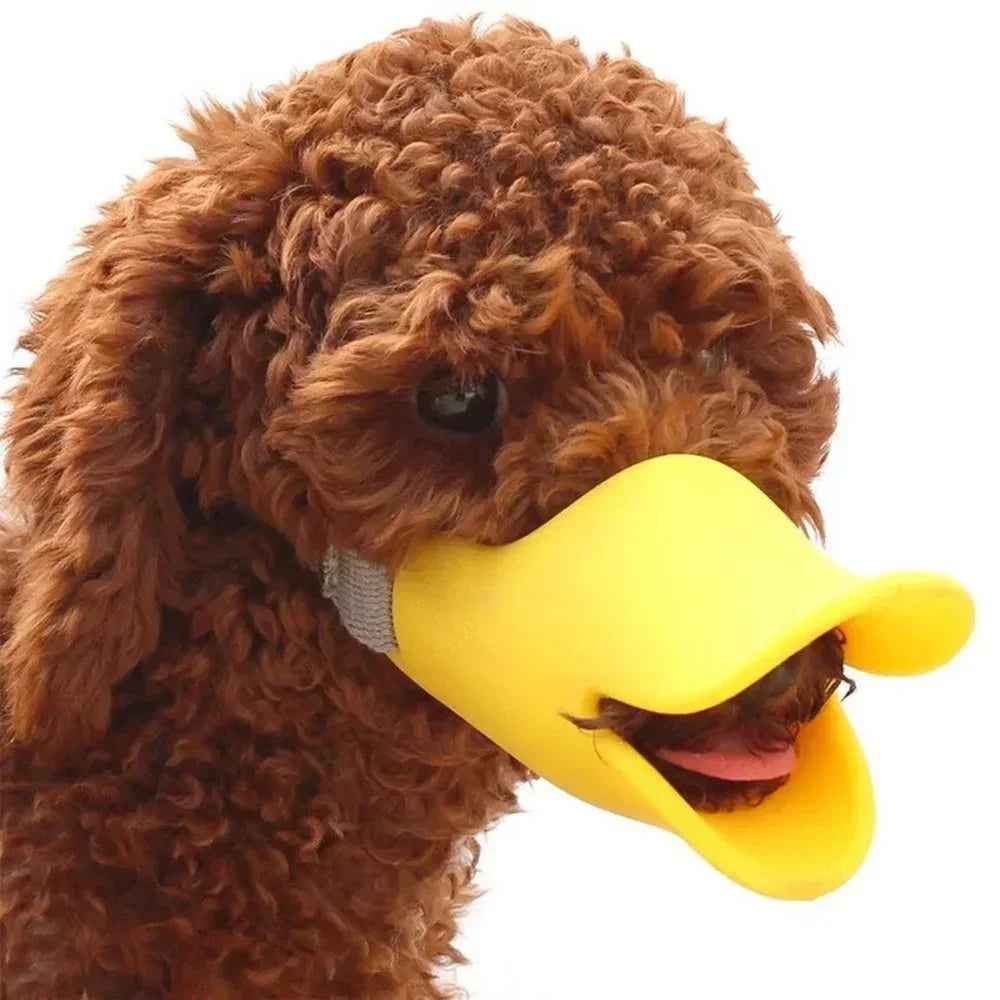 Focinheira de Silicone Bico de Pato para Cães Anti-Mordida e Anti-Latido Ajustável S M L