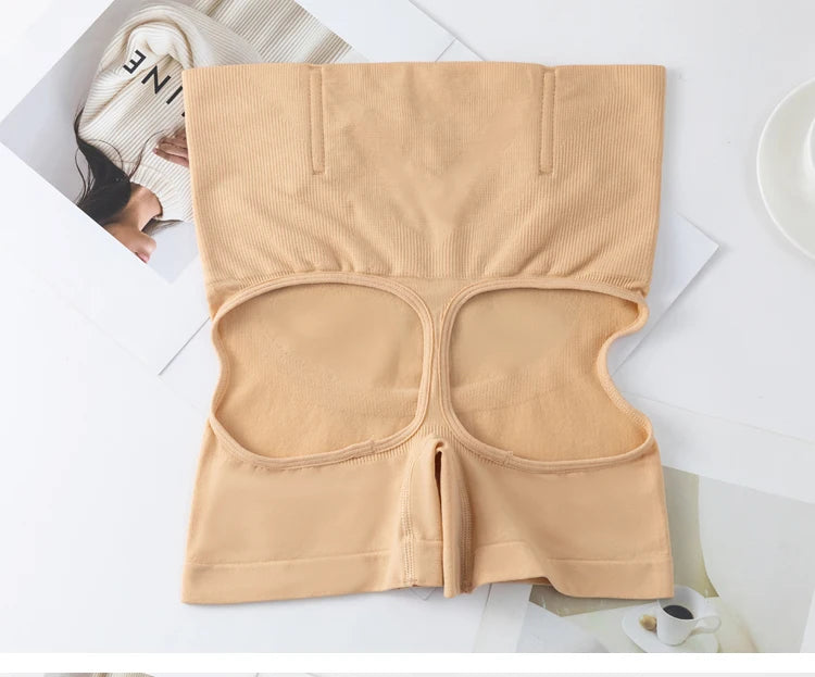 Calcinha Modeladora de Cintura Alta com Levanta Bumbum Slim Shorts Feminina em Nylon e Elastano