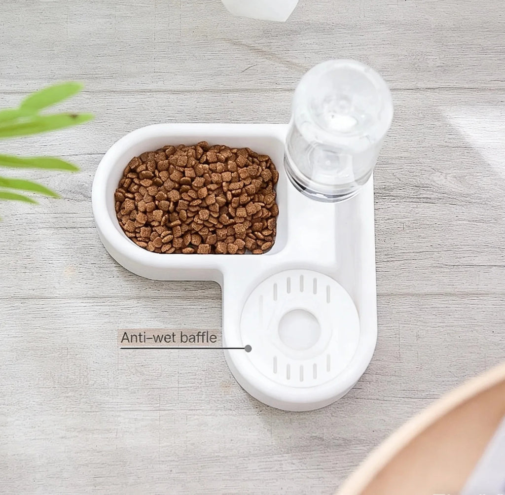 Comedouro Duplo de Plástico para Cães e Gatos Tigela de Ração e Água para Pets de Pequeno Porte