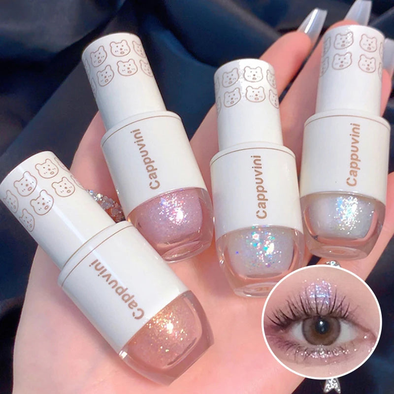 Sombra Líquida Perlada com Glitter e Brilho Intenso Waterproof Longa Duração 6 Cores