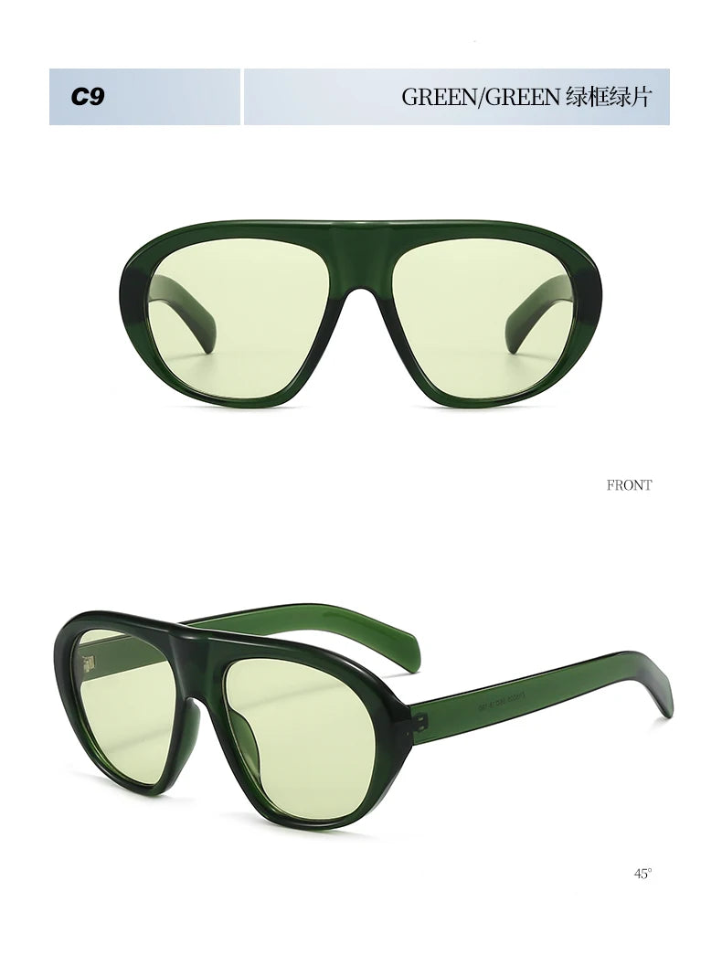 Óculos de Sol Oversized Aviador Retrô Vintage UV400 Unissex para Uso ao Ar Livre