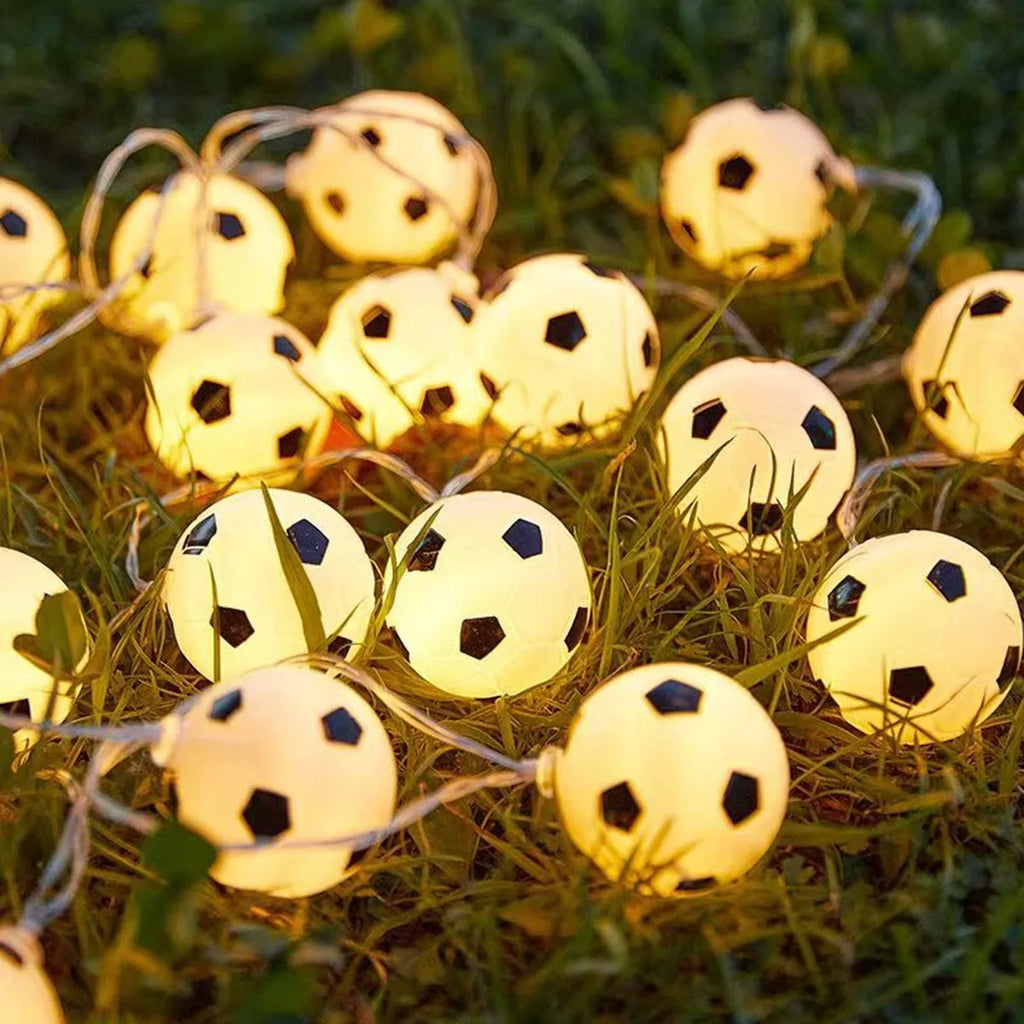 Football Party Themed Decor Football Shaped String Lights Festival Atmosphere Lights Battery Powered