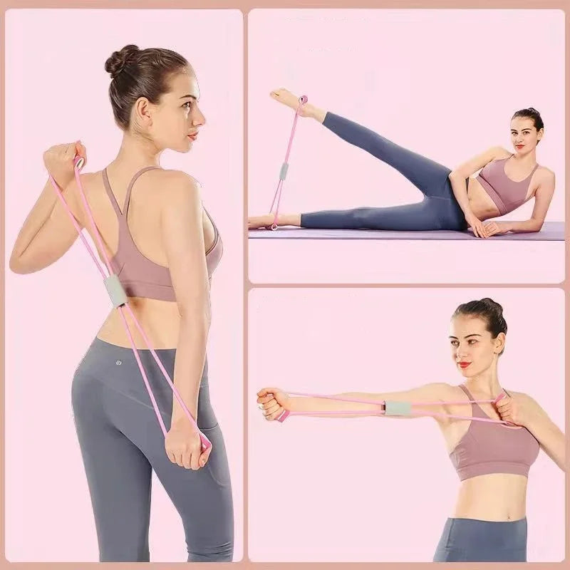 Faixa Elástica de Resistência com Espuma para Yoga Pilates e Treino Funcional Feminino