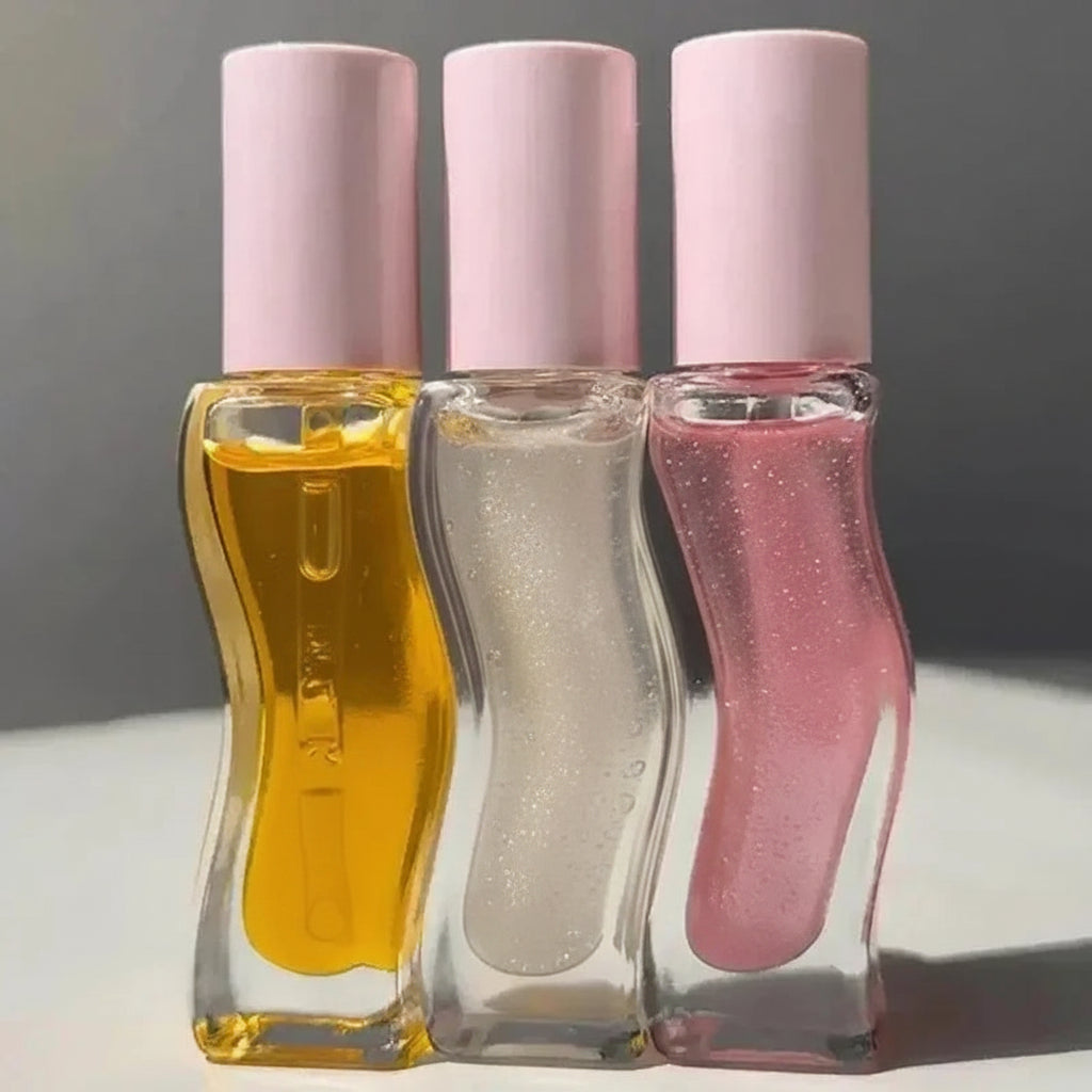 Lip Balm Hidratante com Óleo Labial Esfoliante e Volumizador Gloss Nutritivo 6 Sabores