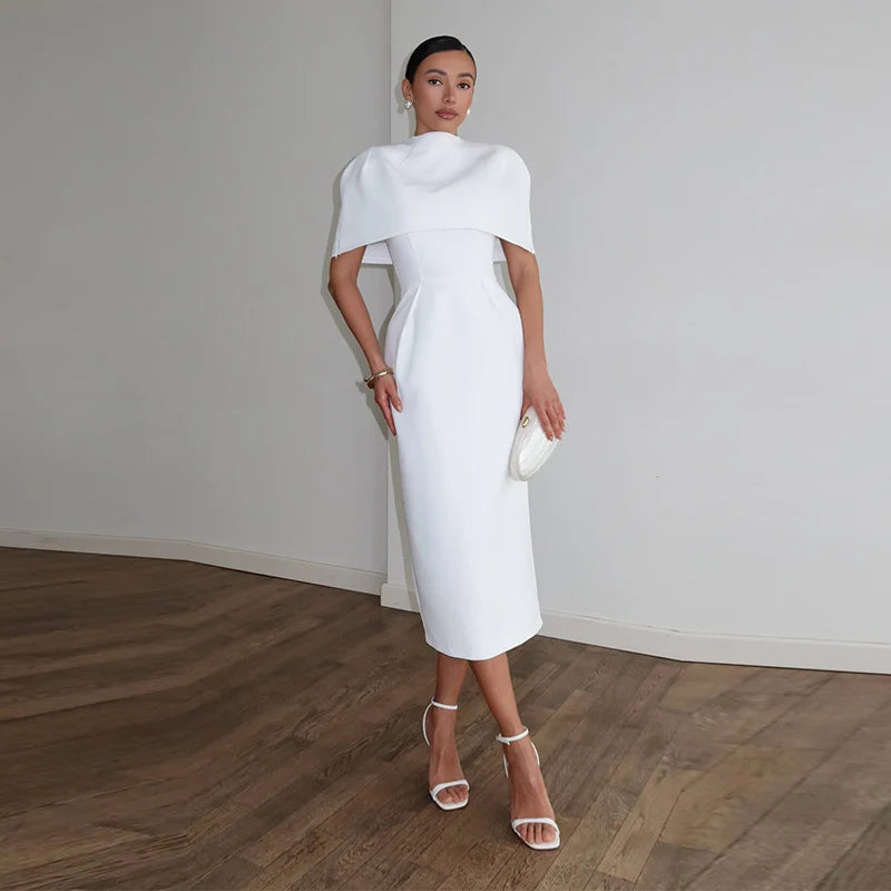 Women's Elegant Shawl 2-Piece Set | Square Collar Sleeveless Dress & Shawl Top | Summer 2026