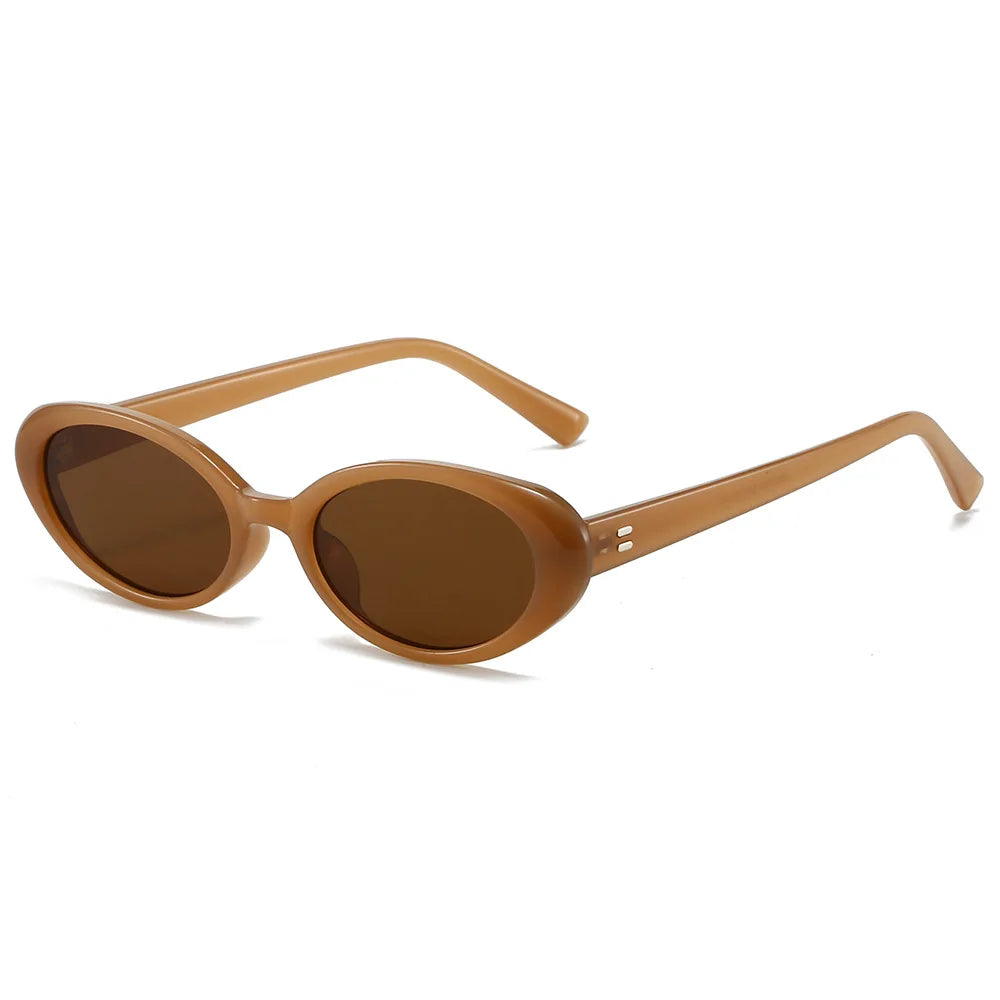 Óculos de Sol Oval Pequeno Retrô Vintage com Lentes Gradiente UV400 Unissex