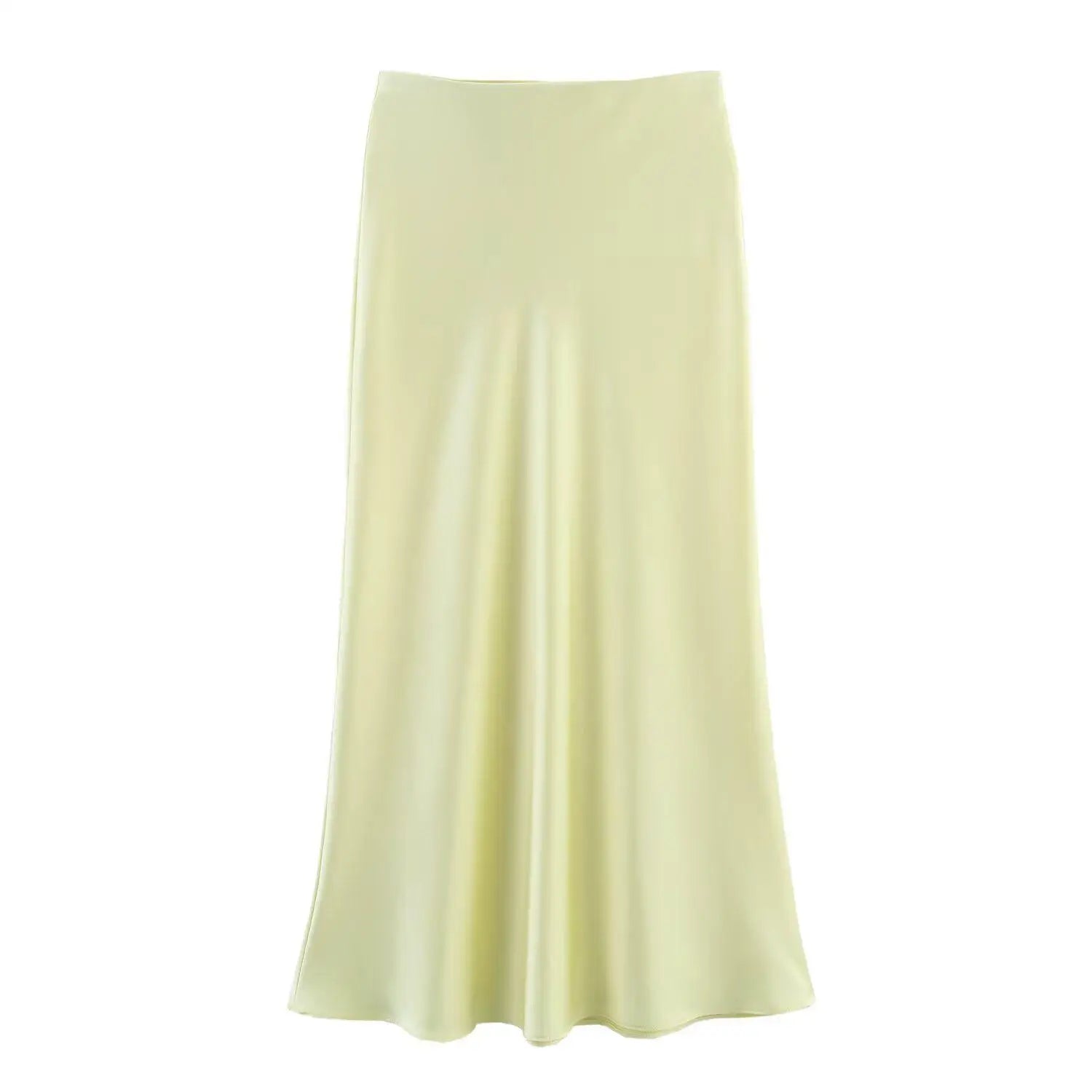 Women's Satin Midi Skirt | High Waist A-Line Elegant Skirt | Office & Casual All Season