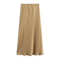 Women's Satin Midi Skirt | High Waist A-Line Elegant Skirt | Office & Casual All Season