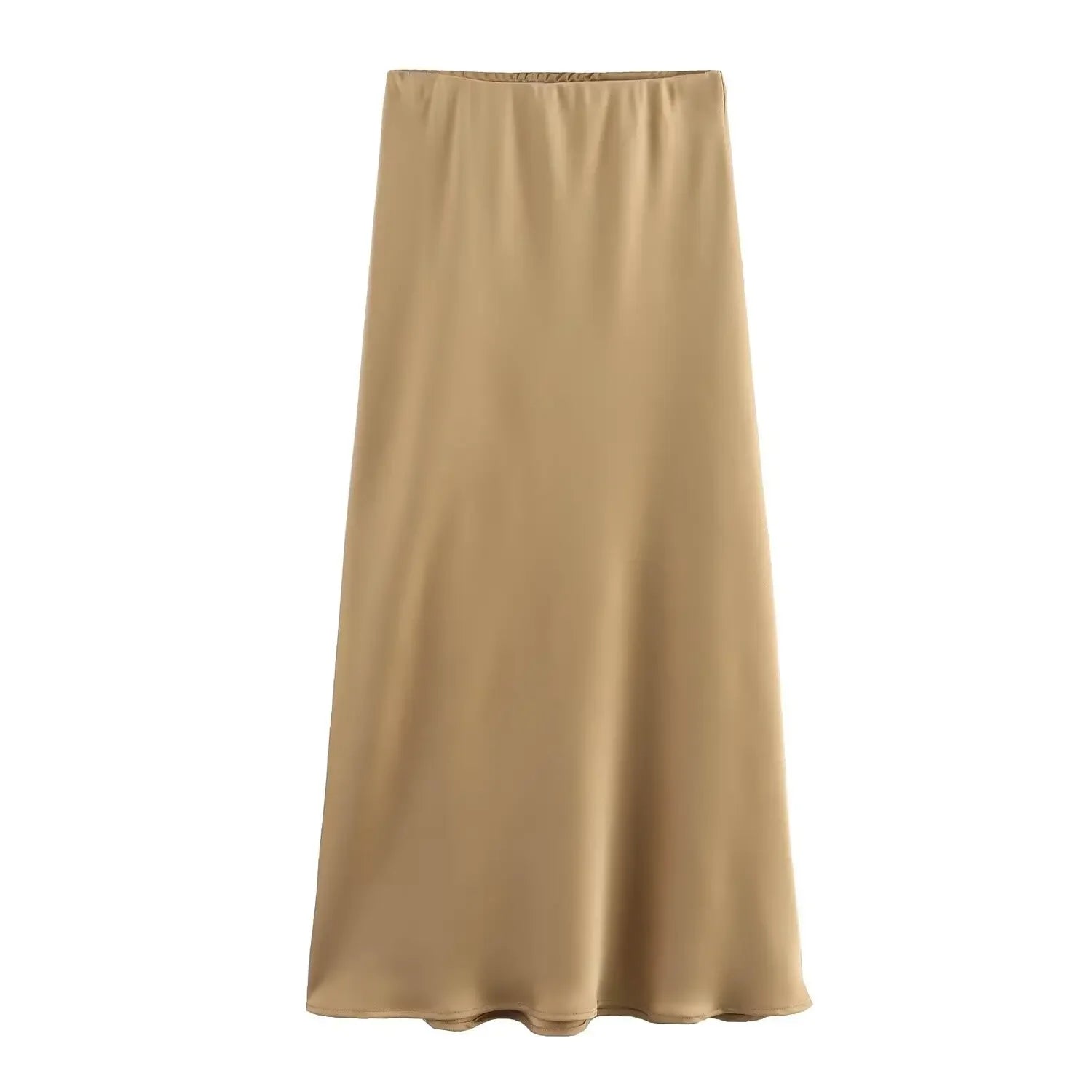 Women's Satin Midi Skirt | High Waist A-Line Elegant Skirt | Office & Casual All Season