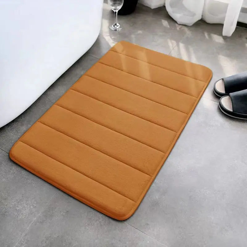 Tapete de Banheiro Flanelado Listrado Macio e Antiderrapante para Box e Porta 40x60cm
