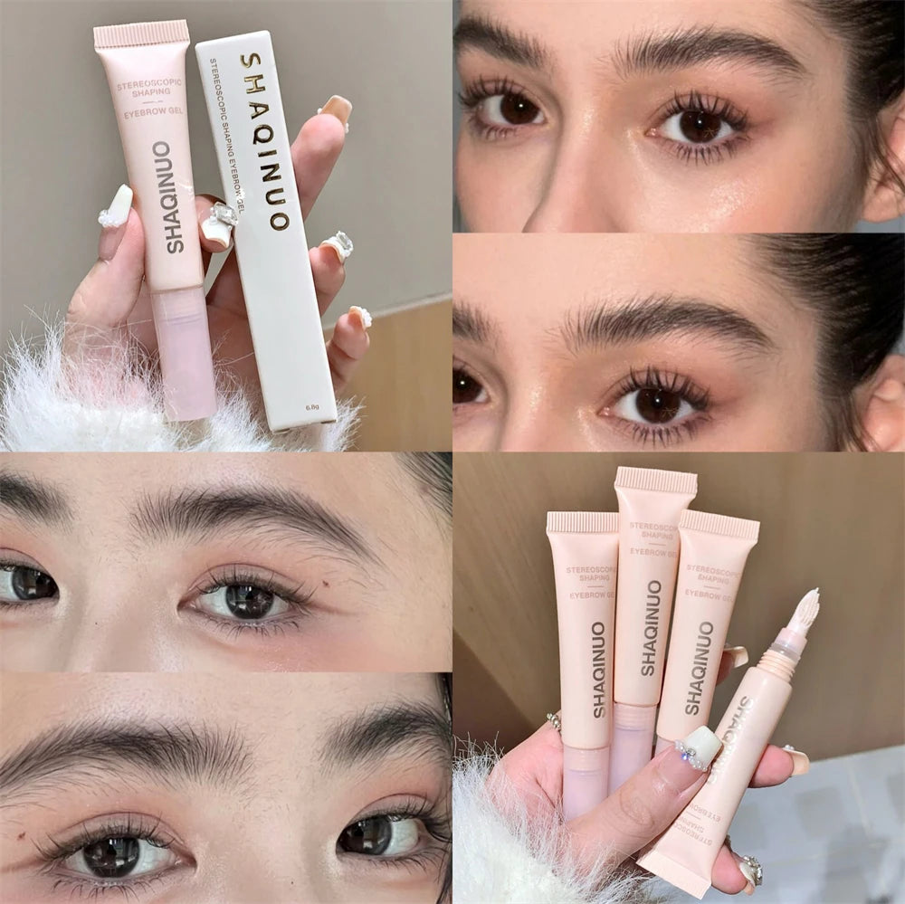 Gel para Sobrancelhas 3D Waterproof com Escova de Silicone Fixador de Longa Duração 6,8g