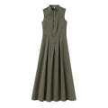 Women's French Style Sleeveless Maxi Dress – Elegant Ankle-Length Street Chic