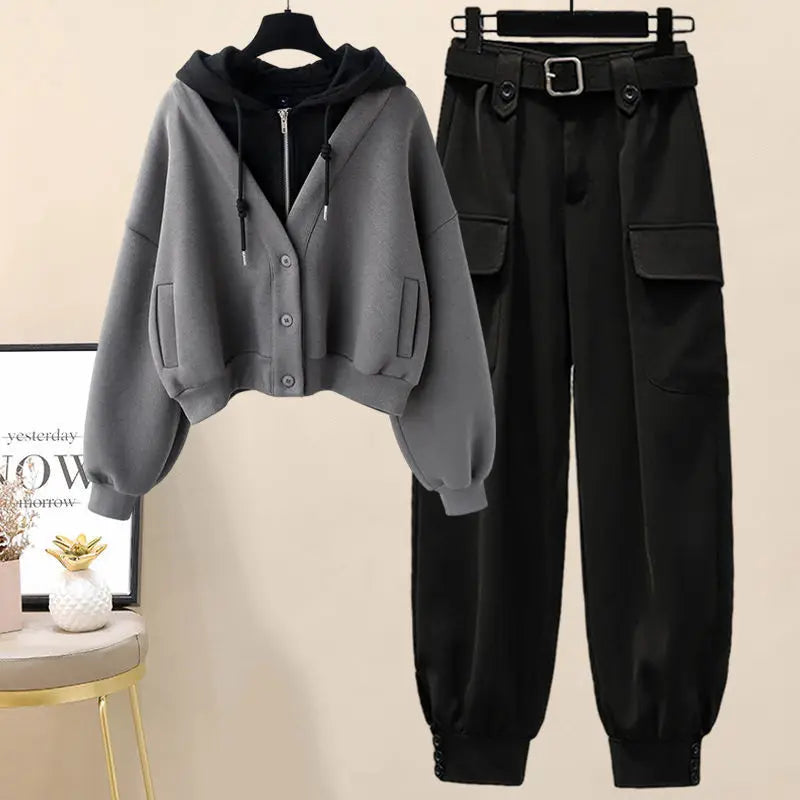 Women's Knitted 3-Piece Set – High-Neck Slim Fit Elegant Autumn Winter Ensemble