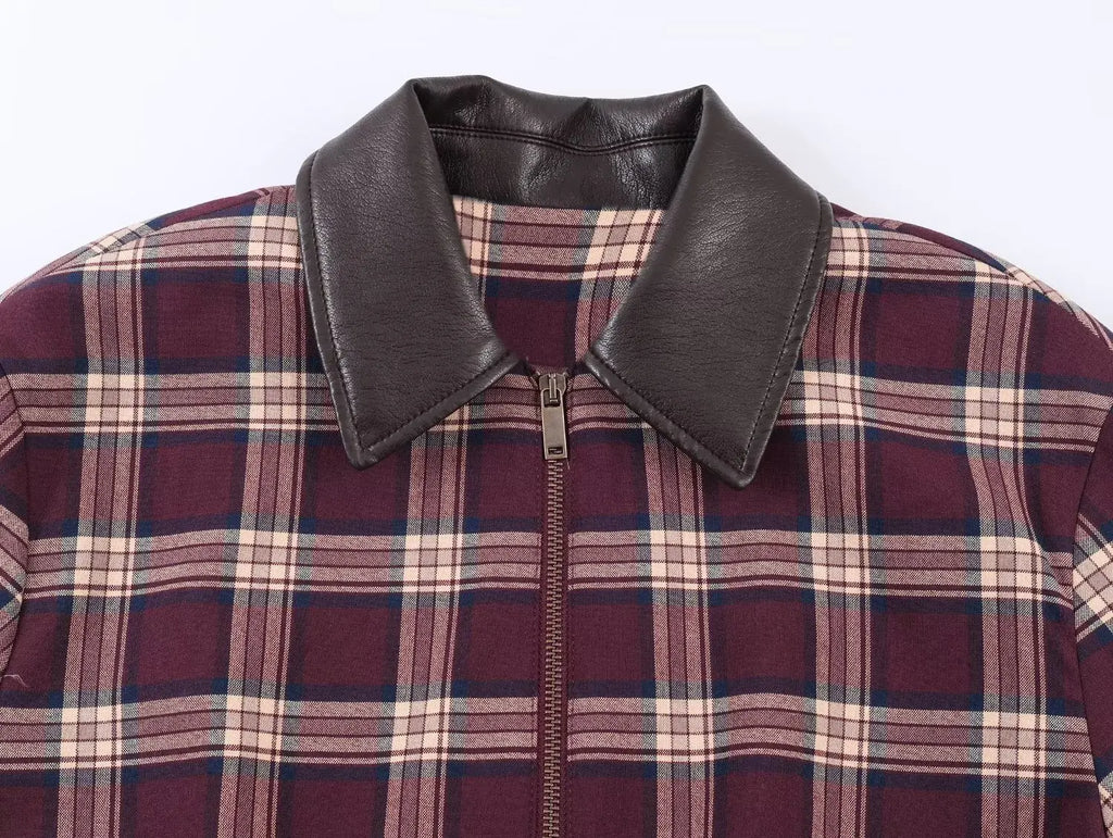 Women's Plaid Two-Piece Set – High Waist Short Coat & Skirt | Autumn Winter Casual Chic Fashion