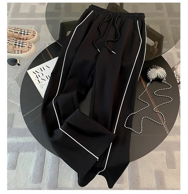 Color Block Two-Piece Set – Zip Jacket & Wide Leg Pants | Women's Casual Leisure Outfit