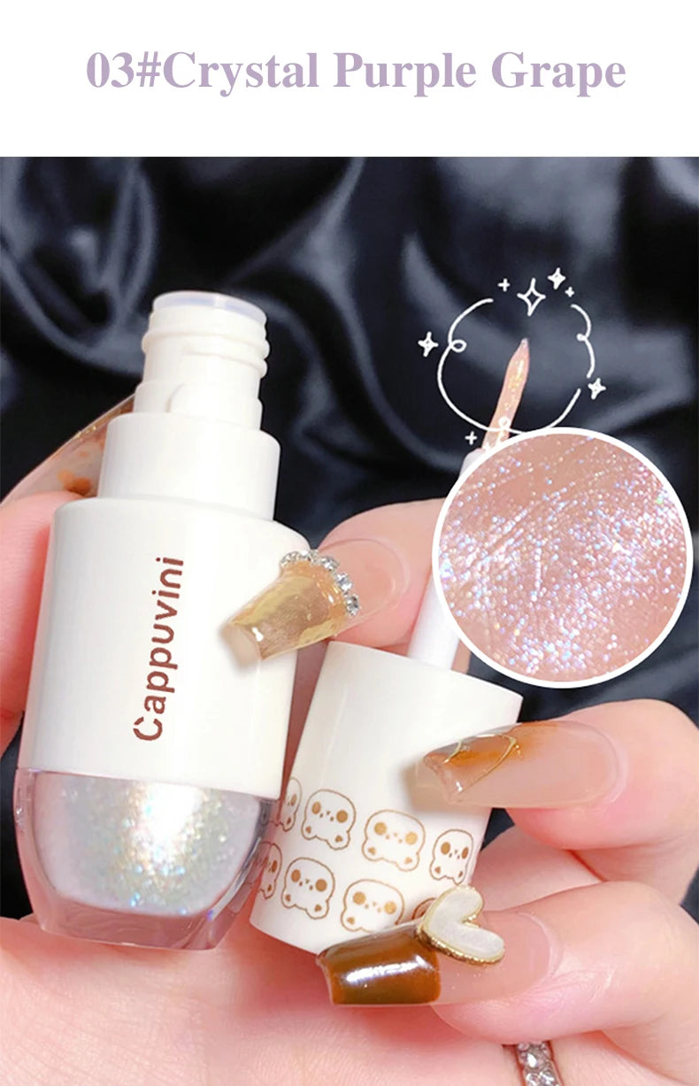 Sombra Líquida Perlada com Glitter e Brilho Intenso Waterproof Longa Duração 6 Cores