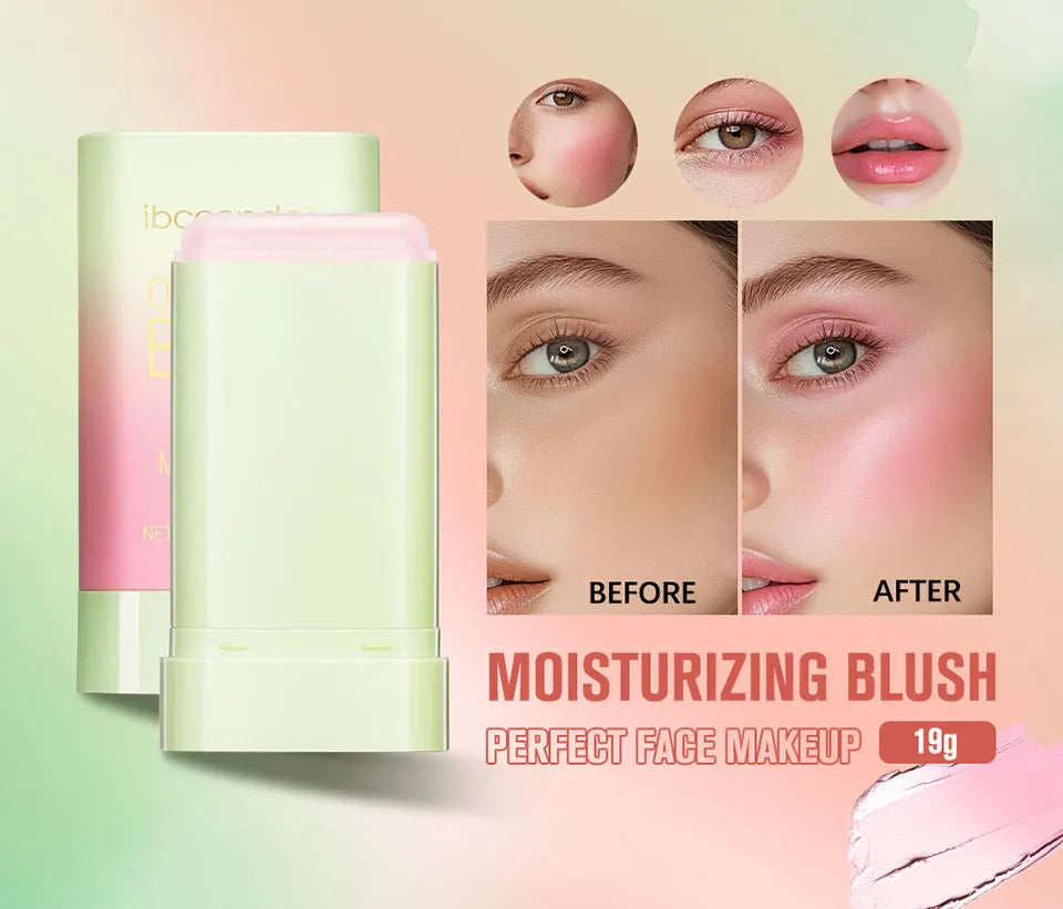 Blush Stick 3 em 1 que Muda de Cor com a Temperatura para Bochecha Lábios e Contorno 19g