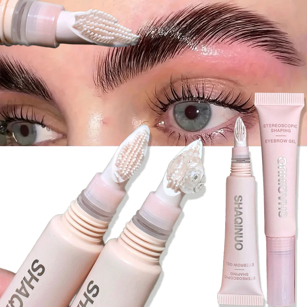 Gel para Sobrancelhas 3D Waterproof com Escova de Silicone Fixador de Longa Duração 6,8g