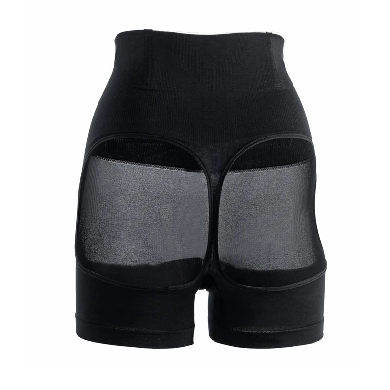 Calcinha Modeladora de Cintura Alta com Levanta Bumbum Slim Shorts Feminina em Nylon e Elastano