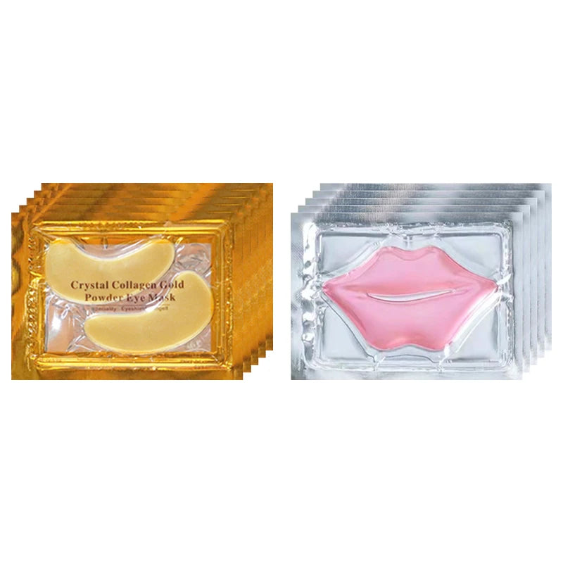 Máscara de Colágeno Dourado para Olhos e Lábios Anti-Idade Hidratante e Anti-Olheiras