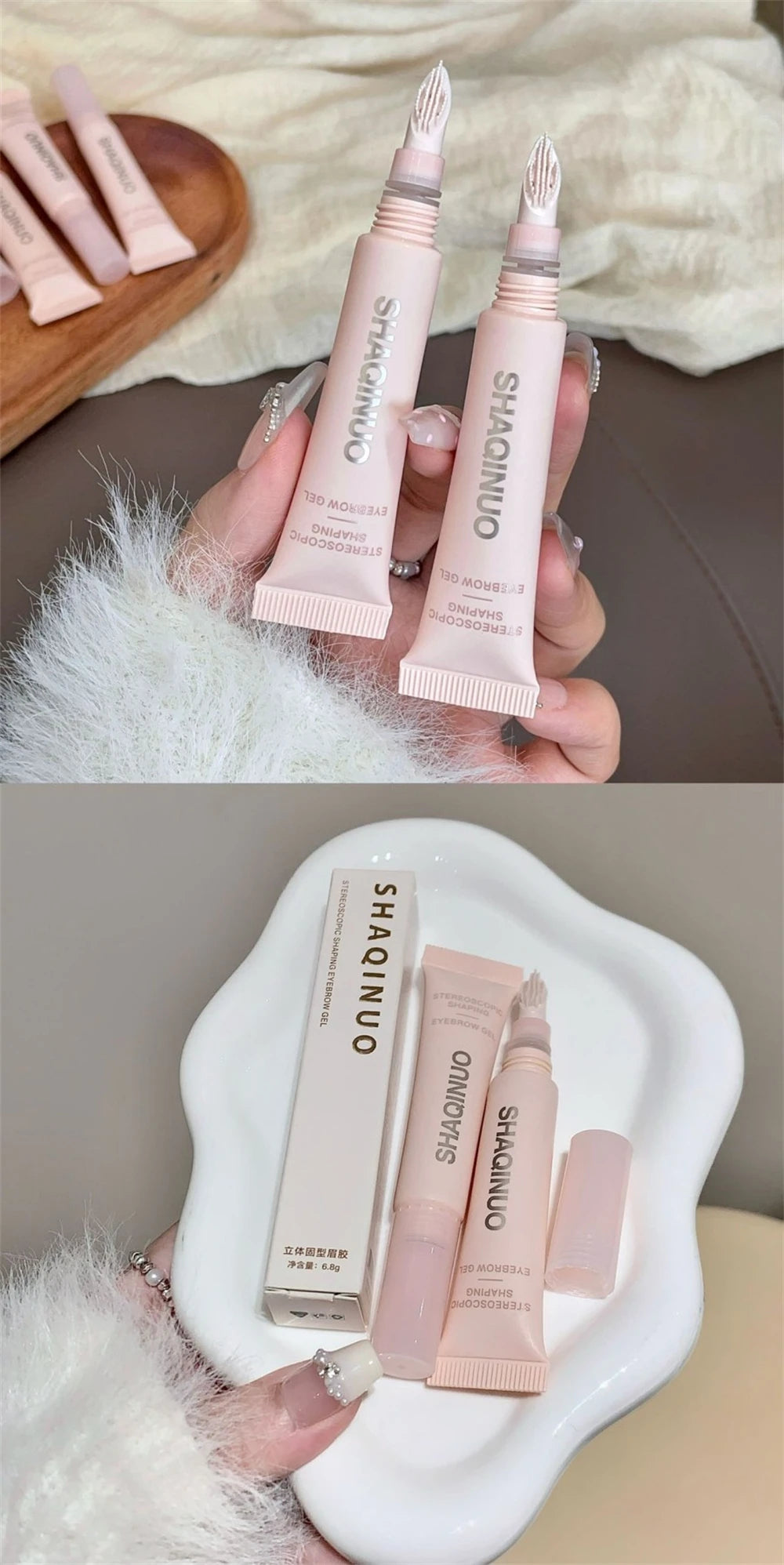 Gel para Sobrancelhas 3D Waterproof com Escova de Silicone Fixador de Longa Duração 6,8g