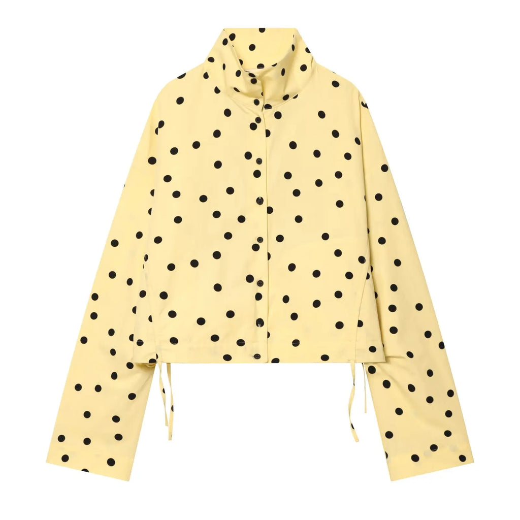 Women's Polka Dot Jacket & Shorts Set – Chic 2-Piece Street Style Suit