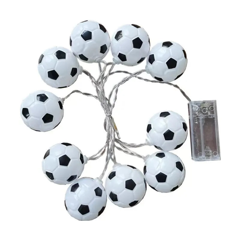 Football Party Themed Decor Football Shaped String Lights Festival Atmosphere Lights Battery Powered