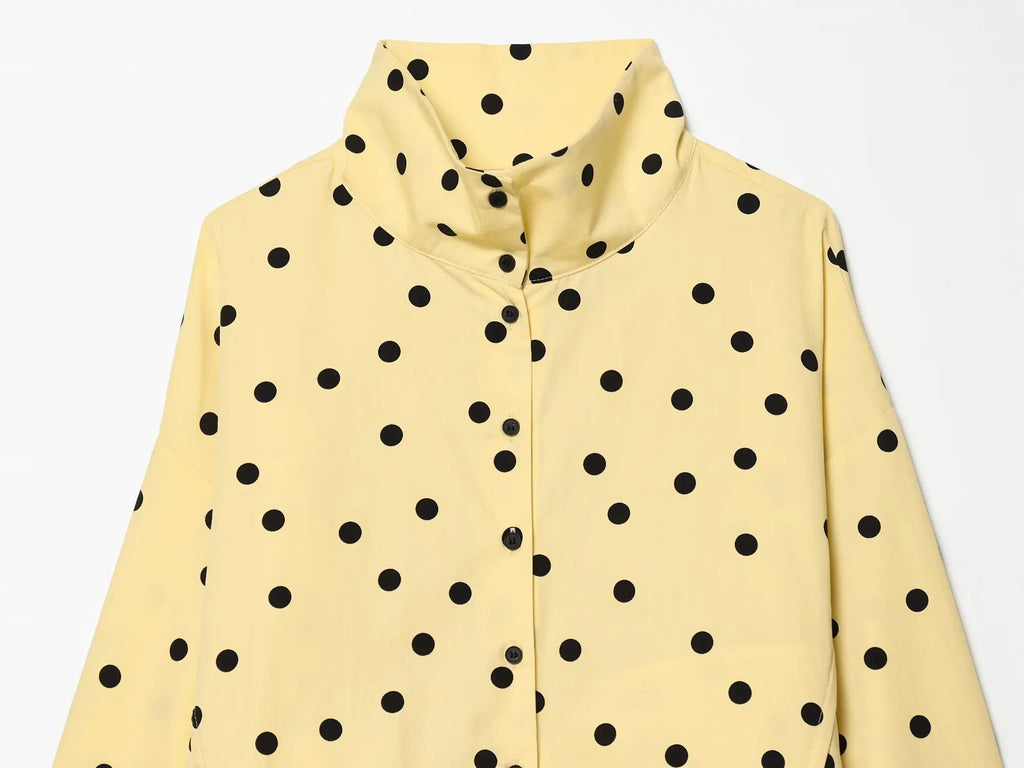 Women's Polka Dot Jacket & Shorts Set – Chic 2-Piece Street Style Suit