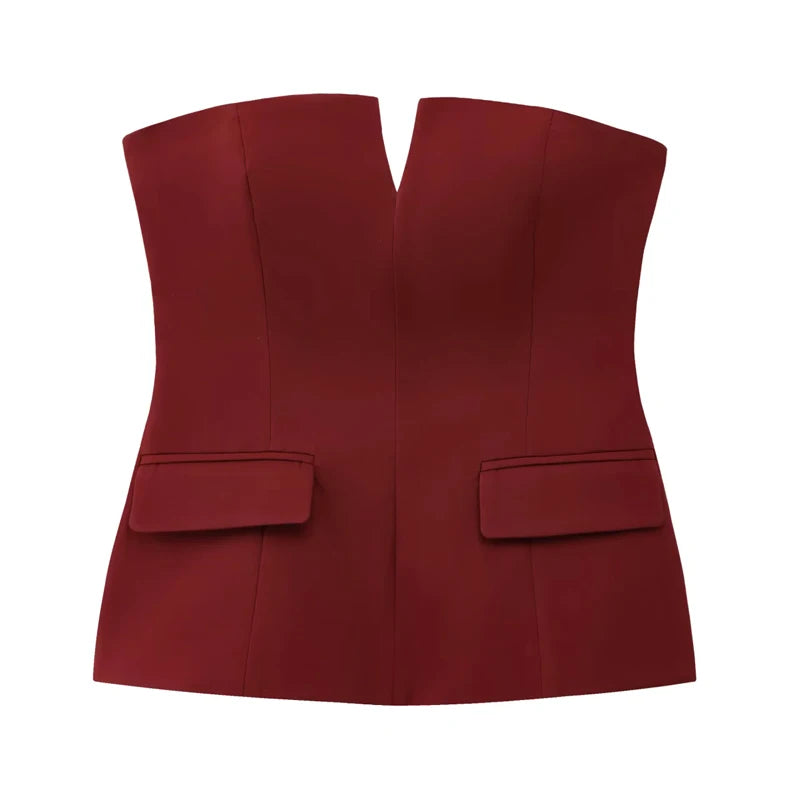 Women's Backless Corset Tube Top | Strapless Crop Tank | High Street Summer Essential