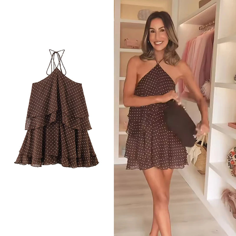 Women's Polka Dot Strapless Mini Dress | A-Line Sleeveless Party Dress | Summer 2026