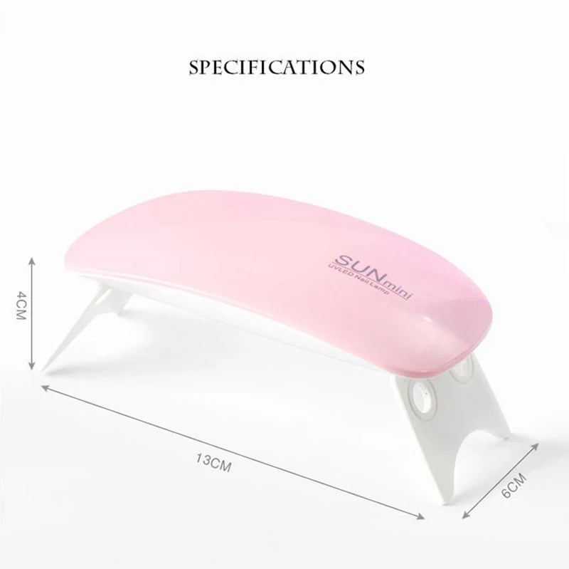 Cabine UV LED Portátil para Unhas 6W USB Mini Secadora de Esmalte Gel para Manicure
