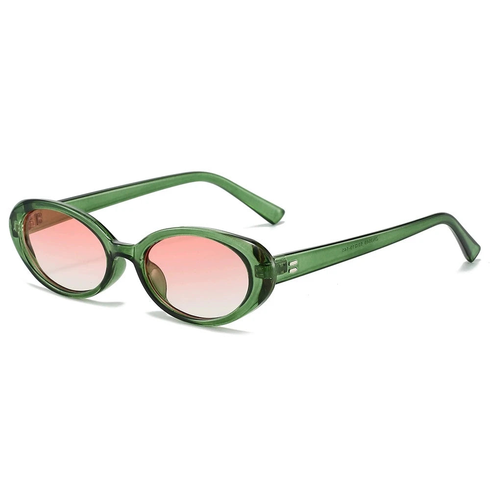 Óculos de Sol Oval Pequeno Retrô Vintage com Lentes Gradiente UV400 Unissex