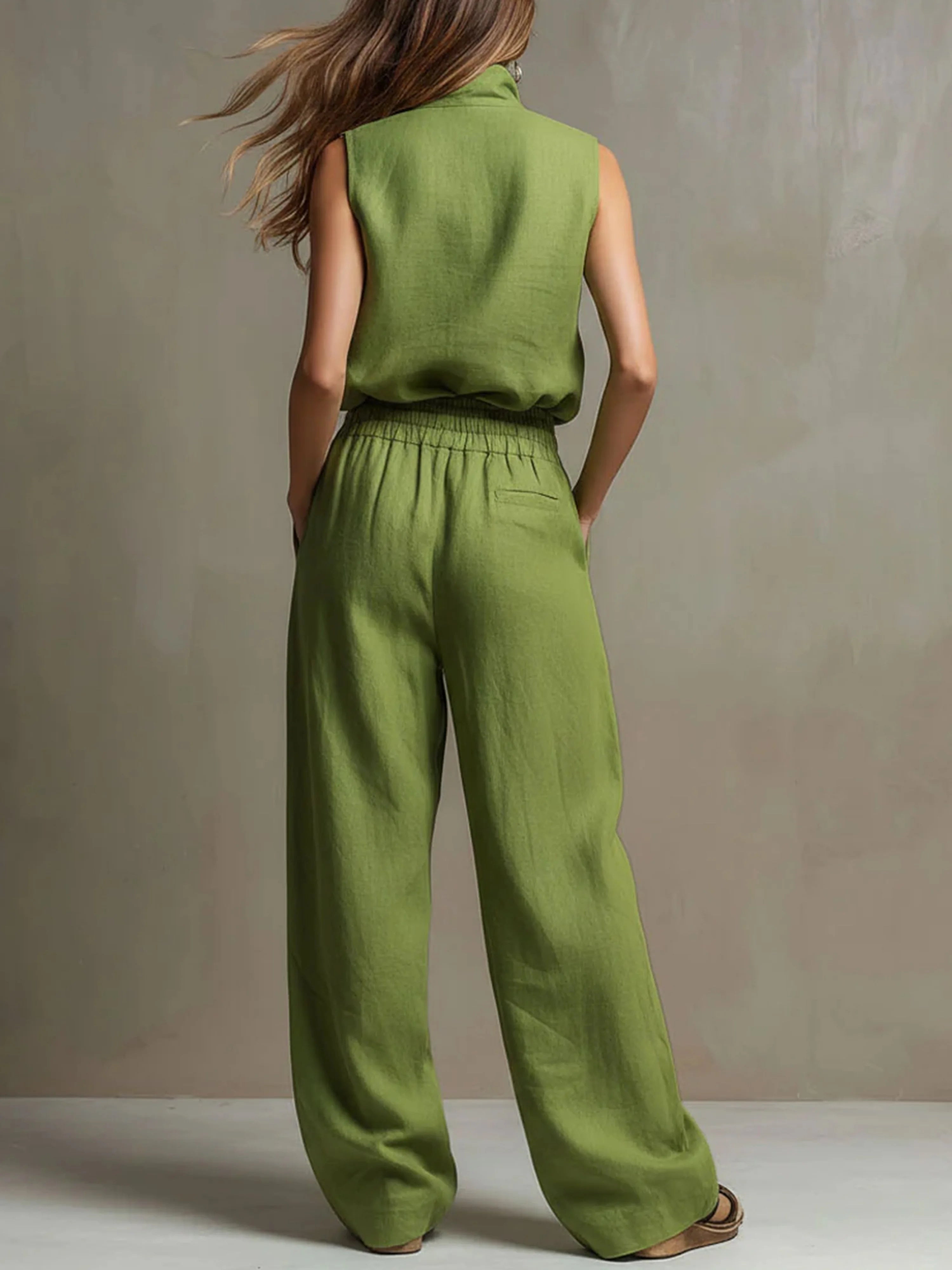 Women's 2-Piece Tank Top & Wide Leg Pants Set – Casual Summer Suit