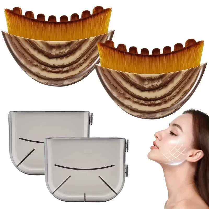Escova de Drenagem Linfática Facial Modeladora para Queixo e Contorno do Rosto