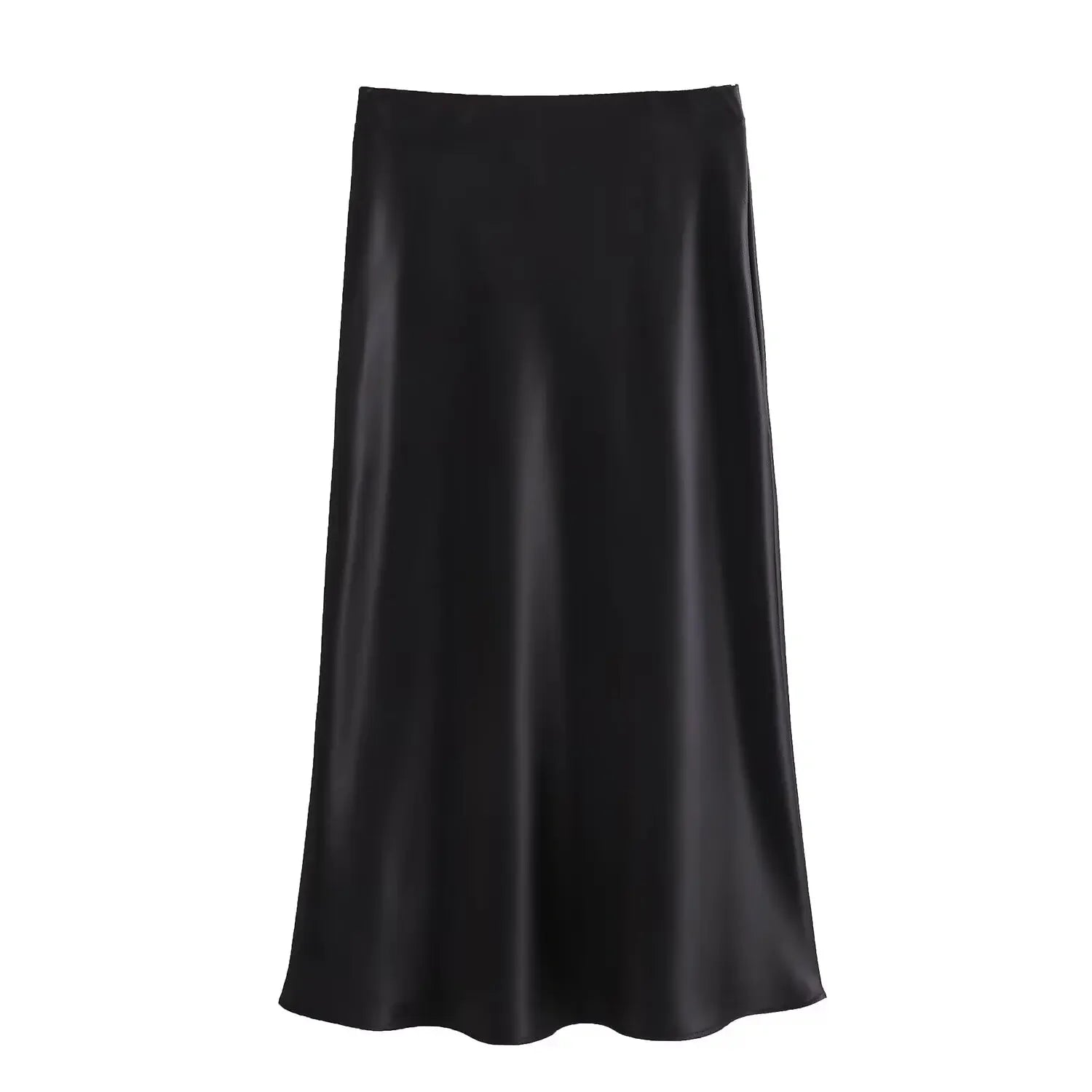 Women's Satin Midi Skirt | High Waist A-Line Elegant Skirt | Office & Casual All Season