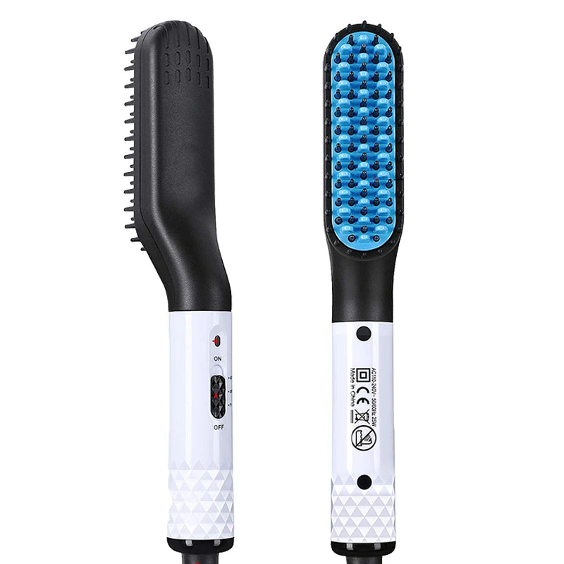 Pente Alisador Elétrico 2 em 1 para Barba e Cabelo com Temperatura Ajustável 160°C a 240°C Bivolt