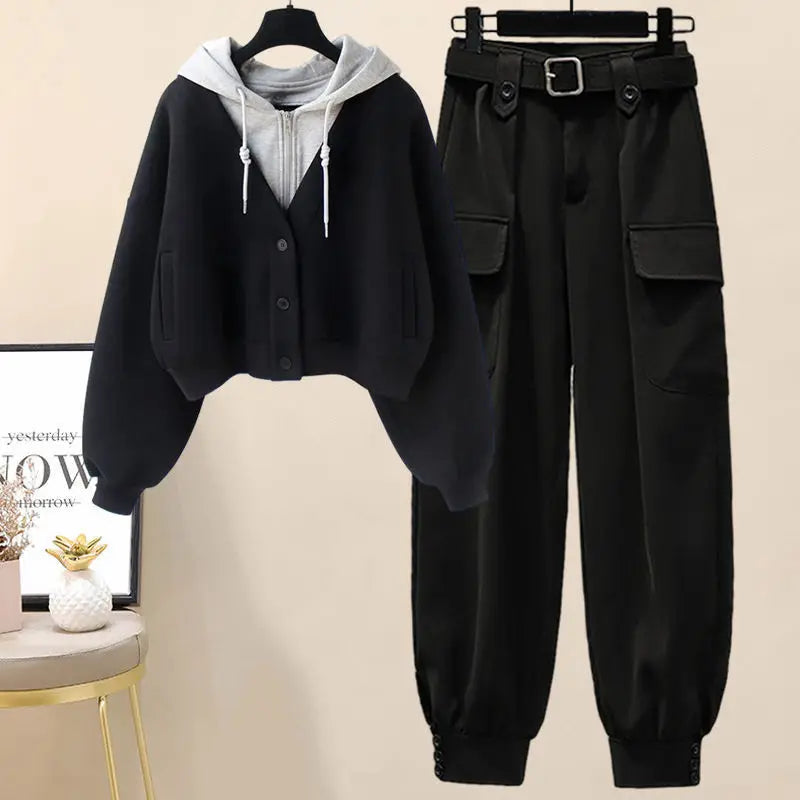 Women's Knitted 3-Piece Set – High-Neck Slim Fit Elegant Autumn Winter Ensemble