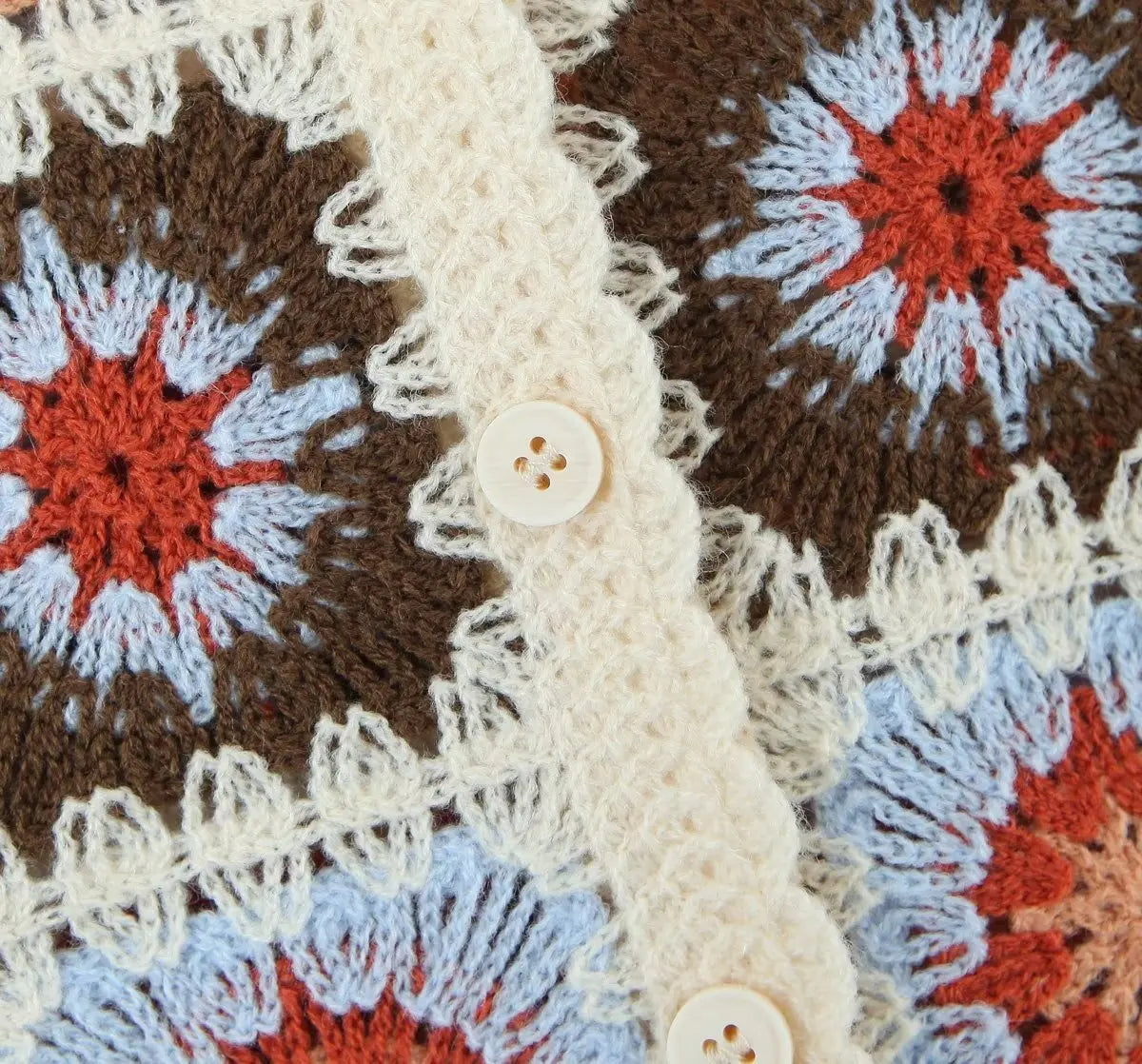 Women's Boho Crochet Crop Top | Granny Square Open-Knit Blouse | Summer Beach Vacation