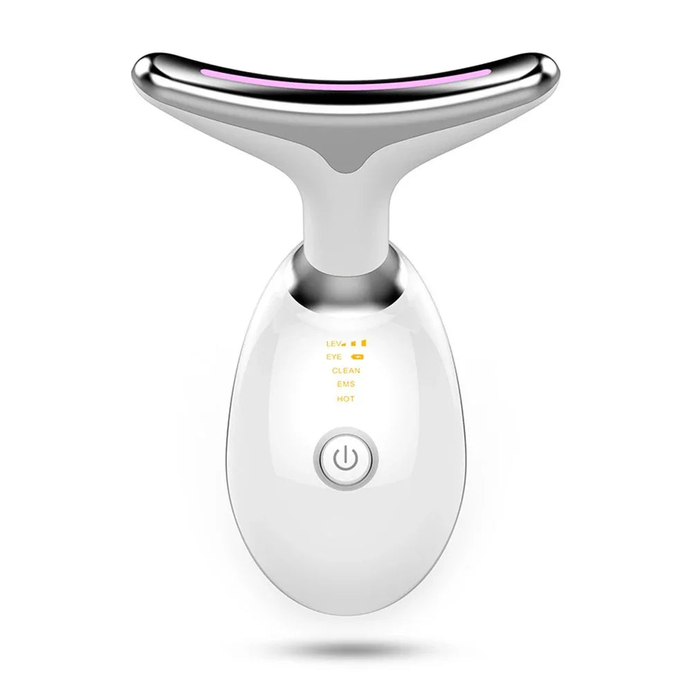 Aparelho EMS Facial e Pescoço com LED Lifting Anti-Rugas Firmeza e Rejuvenescimento da Pele