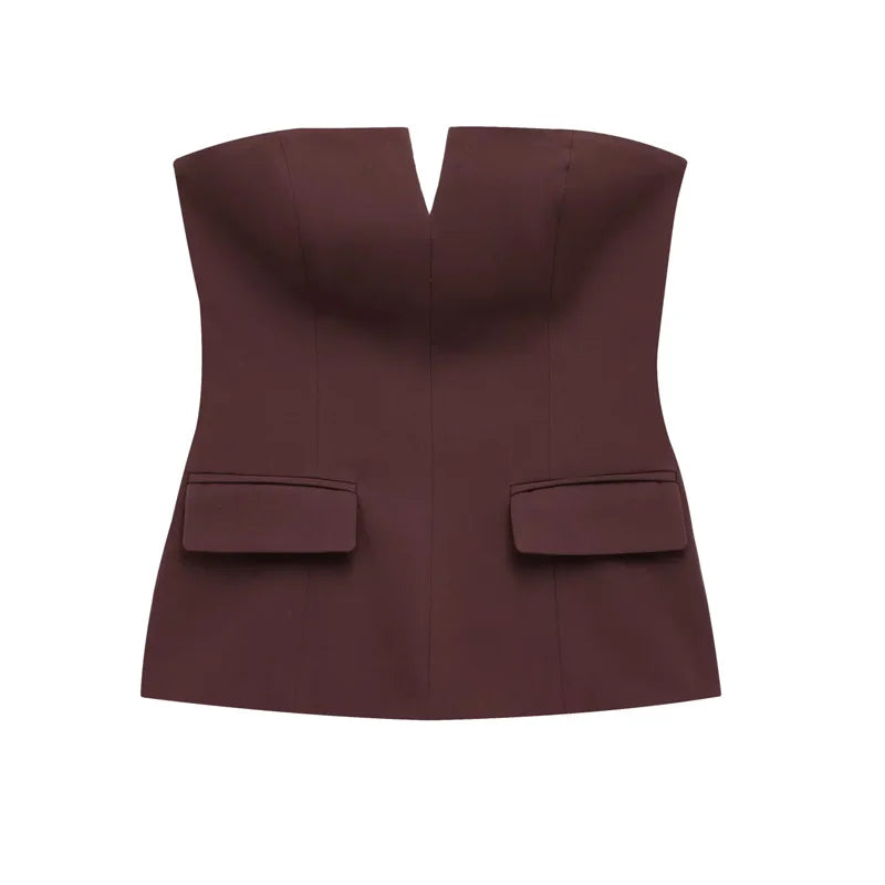 Women's Backless Corset Tube Top | Strapless Crop Tank | High Street Summer Essential