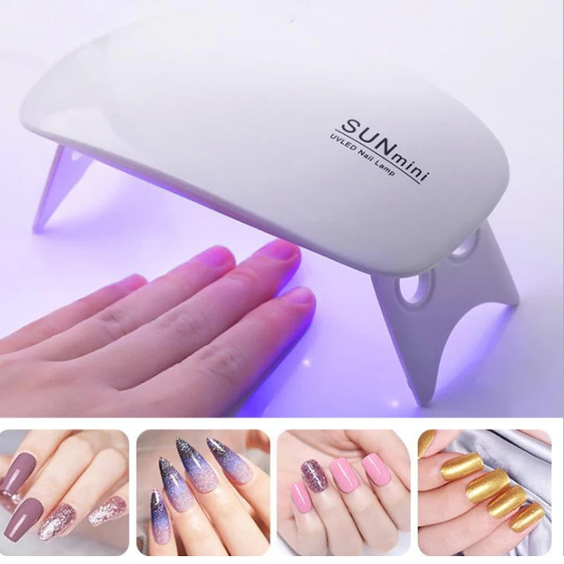 Cabine UV LED Portátil para Unhas 6W USB Mini Secadora de Esmalte Gel para Manicure