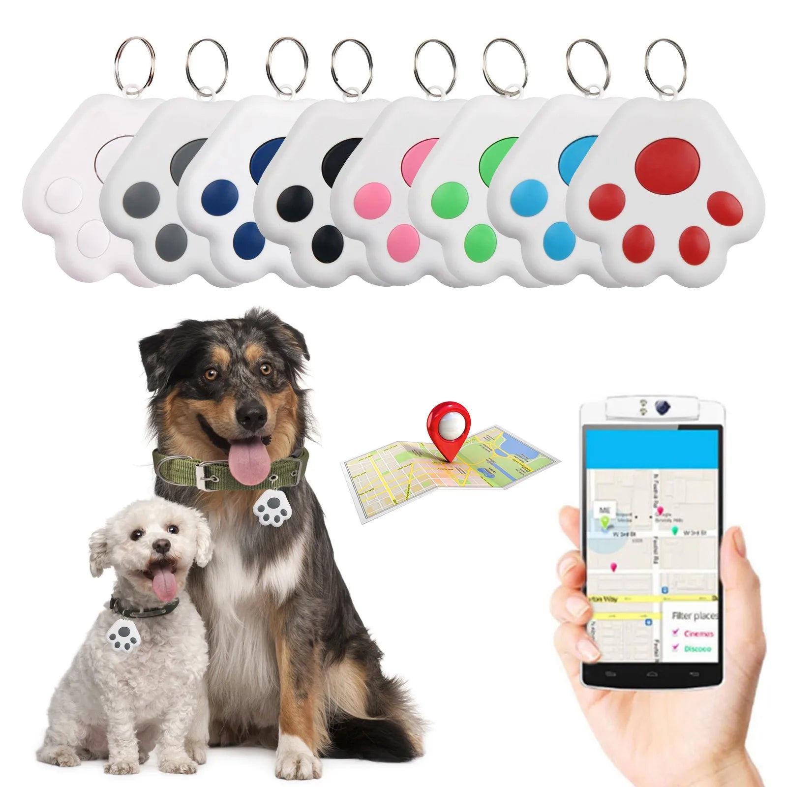 Rastreador GPS Anti-Perda para Cães e Gatos com Bluetooth Monitoramento em Tempo Real e Controle Remoto